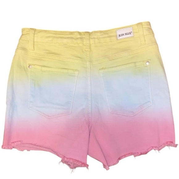 Judy Blue Dip Dye Shorts Denim Ombre Pastel Size MED - Picture 2 of 6